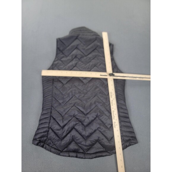 Calvin Klein Vest Womens Small Black Down Puffer Quilted Chevron Gold Zippers - Picture 6 of 10